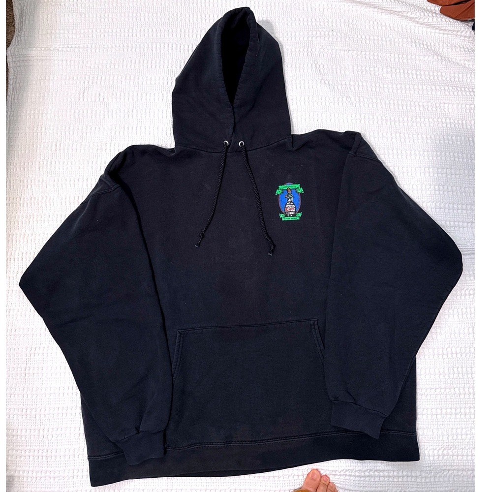 Hanes Rogue Dead Guy Ale Black Graphic Hoodie Oregon Brewed Skeleton Mens XL